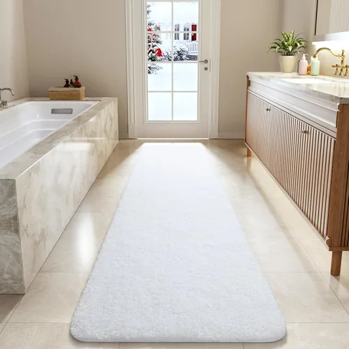Miniatura 39 de LOCHAS - Tapete de baño de 24x70 pulgadas, suave, grueso y absorbente, hecho de microfibra, para el baño, lavable a máquina, tapete antideslizante