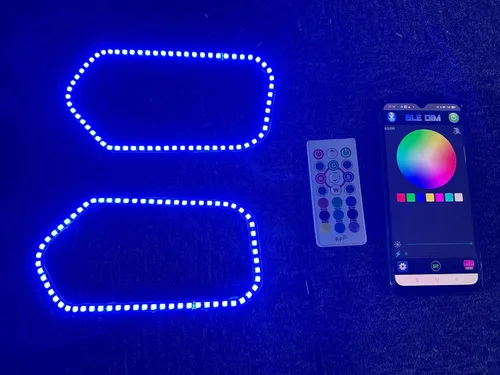 Miniatura 3 de Sando Tech X2 Ajuste para Polaris Sportsman RZR RGB Cambio de Cambio 2011+ 450 500 570 800 1000 LED Faro Halo Anillos Bluetooth APP y control remoto
