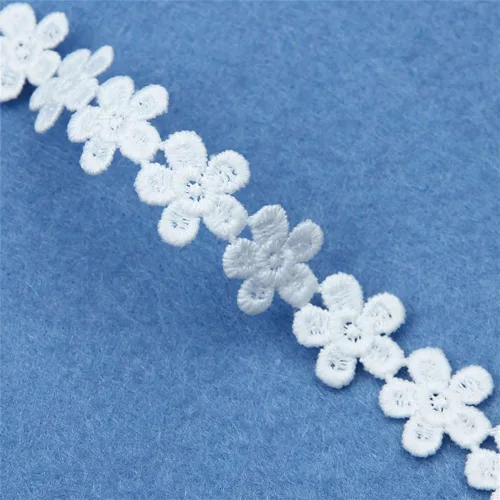 Miniatura 6 de Cinta de encaje bordada con patrón de corazón de 0.5 in, borde de ganchillo para manualidades de costura, decoración del hogar, accesorios de ropa