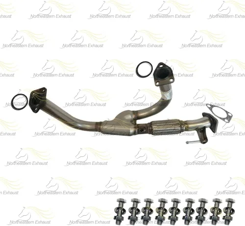 Miniatura 4 de Tubo flexible delantero de escape compatible con Honda Odyssey 1999-2004 3.5L Acero inoxidable Northeastern Exhaust Kit de juntas y pernos