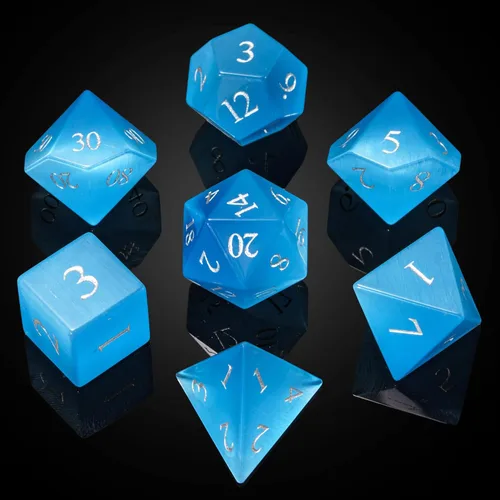 Miniatura 28 de UDIXI Juego de dados de piedras preciosas de amatista, dados DND de piedra de cristal D&D con estuche de regalo para juegos de rol y juegos de mesa