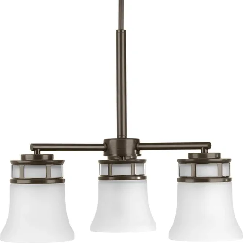 Miniatura 12 de Progress Lighting Cascadia Collection - Candelabro costero de cristal grabado con 3 luces, cromado pulido