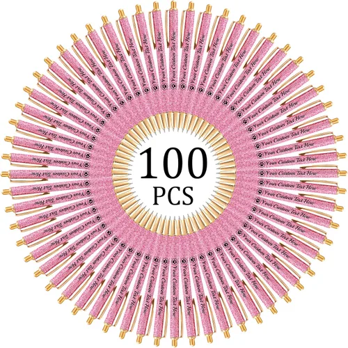Miniatura 34 de Hasta 100 bolígrafos personalizados con nombre a granel, bolígrafo con purpurina de impresión personalizada, grabado gratis, texto con logotipo