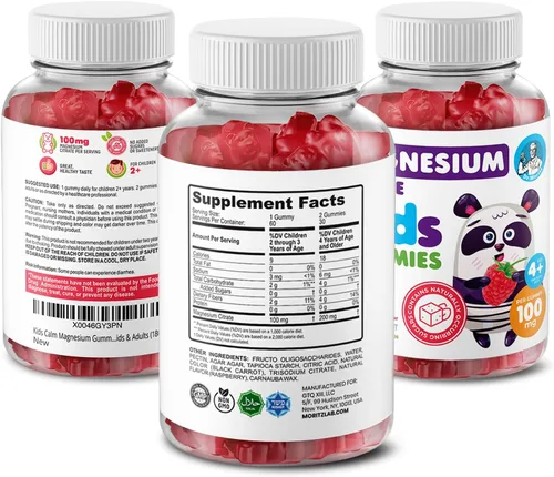 Miniatura 8 de Gomitas de magnesio para niños, sin azúcar, suplemento de gomitas de magnesio calmantes para niños, masticables calmantes de magnesio sin azúcar
