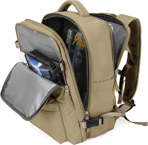 Miniatura 25 de WONHOX - Mochila grande, aprobada para vuelo, unisex, para viajes, trabajo, negocios o laptop, a1-Negro, Medium