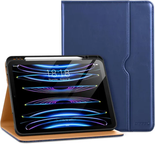 Miniatura 16 de DTTO para iPad Pro 12.9 6ª / 5ª / 4ª / 3ª generación Funda 2022/2021/2020/2018, Funda de cuero tipo folio con soporte integrado para lápiz Apple