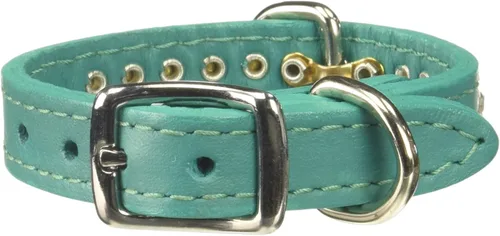 Miniatura 52 de Collar de perro de cuero y cristales de OmniPet Signature, cuero de grano de violeta africana de avestruz, se ajusta a un tamaño de cuello de 6"-8