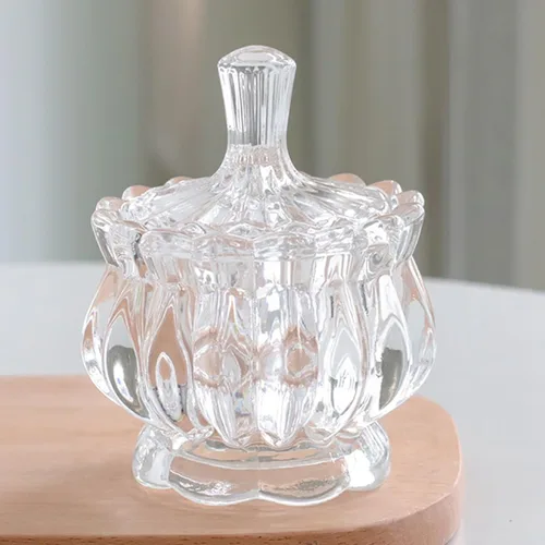 Miniatura 13 de Frasco de vidrio para caramelos de Navidad con relieve de lujo, con tapas, para joyas, tarros de caja de joyería small crown