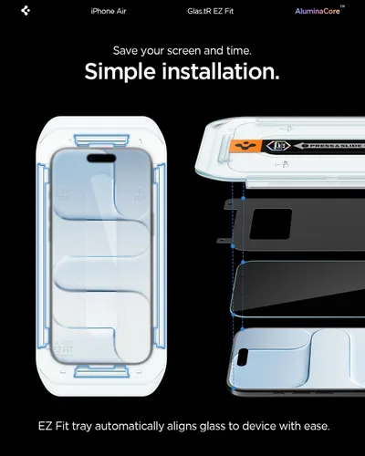 Miniatura 6 de Spigen AluminaCore - Protector de pantalla de vidrio templado [Glas.tR EZ Fit] diseñado para iPhone Air [Paquete de 2], dureza 9H+, durabilidad