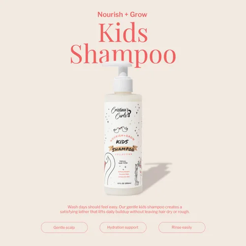 Miniatura 2 de Cristina's Curls Champú para niños: limpieza suave del cuero cabelludo que aumenta la acumulación sin sequedad