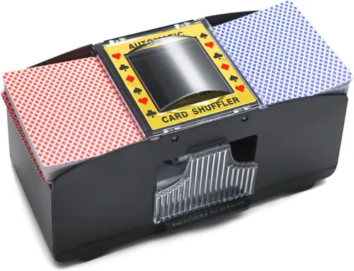 Homwom Barajador automático de cartas de juego, UNO, Texas Hold'em, Poker, juegos de cartas caseras, blackjack, máquina de barajar póquer eléctrica