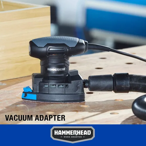 Miniatura 6 de Hammerhead Lijadora de detalles multifunción de 1.4 amperios con 12 piezas de papel de lija, sistema de recolección de polvo y accesorio de detalles