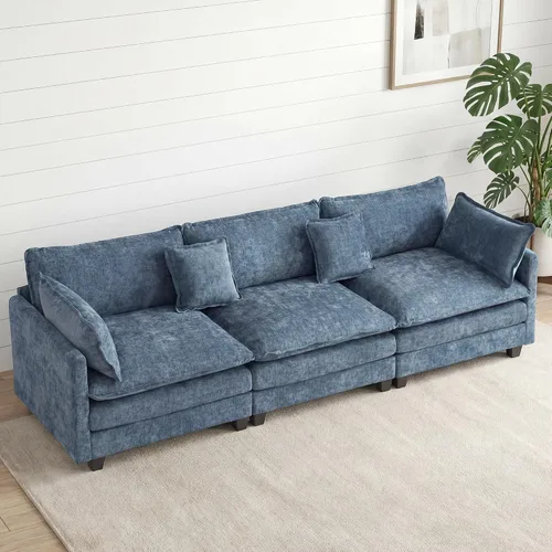 Miniatura 20 de Sofá seccional, cómodo sofá modular de nube, sofá modular de asiento profundo, sofá moderno en la nube, sofás modulares para sala de estar, Beige