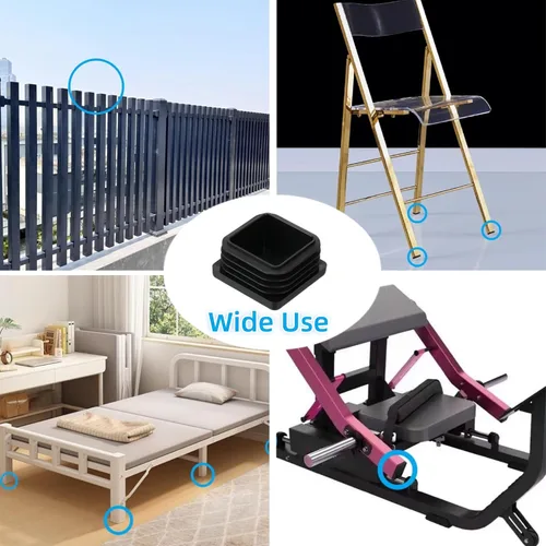 Miniatura 4 de Tapones de plástico para extremos de tubo cuadrado de 1/2 pulgada, tapones de extremo de silla de 0.5 pulgadas (0.512 in), tapones de tubo de 1/2 x