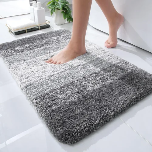 Miniatura 2 de OLANLY Juego de 2 alfombras de baño y alfombras de baño ombré, tamaño de alfombra de baño 24 x 16 pulgadas y juego de alfombra de baño 24 x 16 + 30