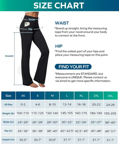 Miniatura 7 de Ewedoos Pantalones de yoga para mujer, de cintura alta, con 3 bolsillos, corte de bota, pantalones de yoga, pantalones de yoga elásticos