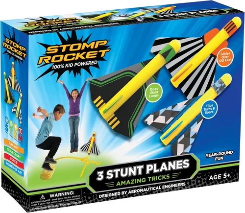 Miniatura 9 de Stomp Rocket Recambio de avión de acrobacia, juguete lanzador de avión Looper para niños, juguete de avión que se eleva más de 100 pies, juguetes