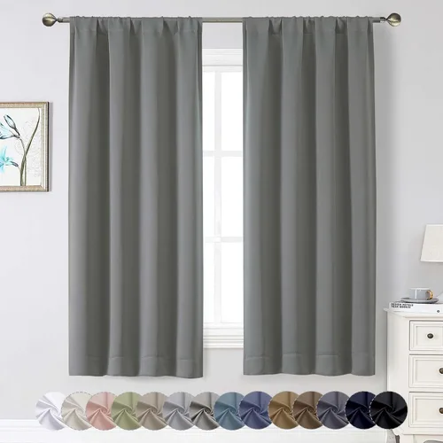 Miniatura 167 de Cortinas opacas para dormitorio, sala de estar, juego de 2 paneles de 54 pulgadas de largo, cortinas de oscurecimiento de habitación con aislamiento
