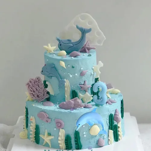 Miniatura 6 de Moldes de silicona para fondant, molde de caramelo de chocolate con delfín para decoración de pasteles, pasta de goma, arcilla polimérica