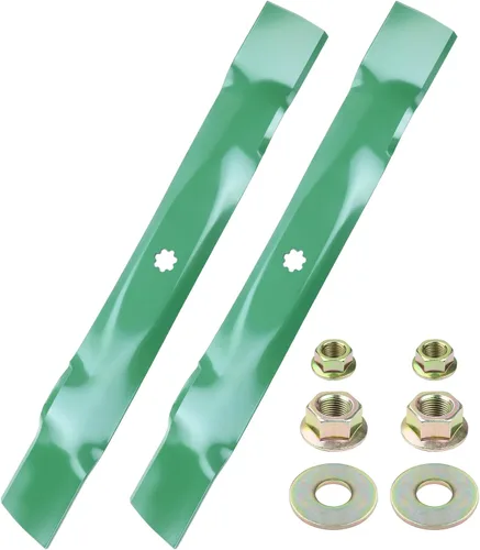 Miniatura 20 de GELASKA Paquete de 2 cuchillas 532138971 para cortacésped de alta elevación con pernos 532193003 – Compatible con cubiertas de cortacésped Craftsman