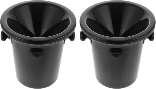 UPKOCH Paquete de 2 cubos de hielo para escupitón de vino con asas dobles de 4.5 L, redondas, tinas negras de polipropileno para eventos de cata de