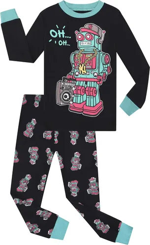 Miniatura 2 de Benaive Pijama para niños, pijama de algodón para niño, conjunto de pantalones de 4 piezas para niños