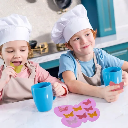 Miniatura 7 de YuCool - 3 moldes de silicona con forma de mariposa para chocolate, antiadherentes Color:Pink,Blue,Purple,food grade silicone,suitable for ovens