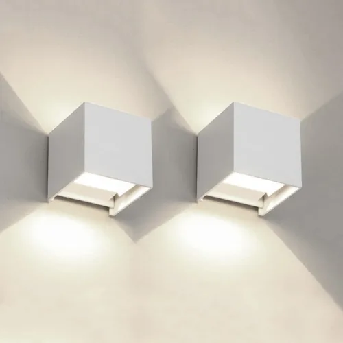 Miniatura 24 de 2 piezas de luces de pared G9 para exterior/interior, apliques de pared con luces hacia arriba y abajo, IP65 impermeables, iluminación moderna