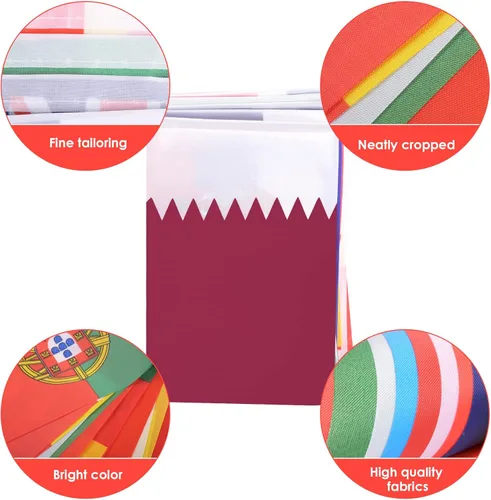 Miniatura 3 de AhfuLife Bandera mundial de 32 países para decoración de fiestas, banderas internacionales de poliéster de doble cara para la Copa del Mundo