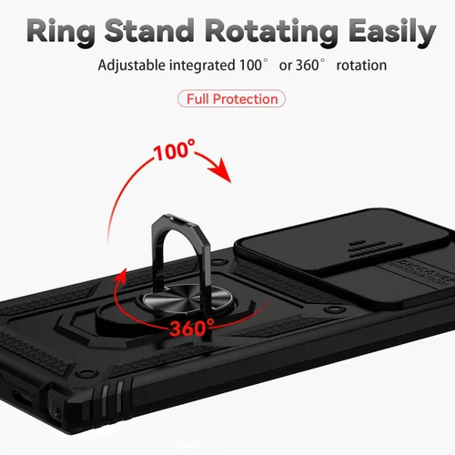 Miniatura 6 de Funda para Samsung Galaxy S22 Ultra con cubierta para lente de cámara, protector de pantalla HD, probado contra caídas de grado militar, soporte