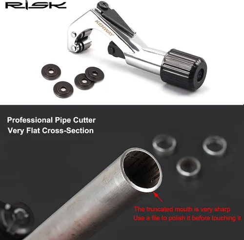 Miniatura 2 de Road Mountain Bike Fork Steerer Seat Post Handlebar Tube Cutter Tool, Bicycle Metal Pipe Cutter Tool with 5pcs Cutter Wheels for Size 1/4"-1-5/8