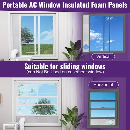Miniatura 5 de Mxclimate Paneles de espuma aislados para kit de ventilación portátil de ventana de CA, paneles de sellado de aislamiento de aire acondicionado