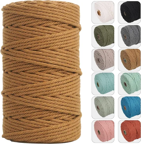 Miniatura 8 de NOANTA Cuerda de macramé de 109 yardas de 109 yardas, cuerda de algodón de color natural para colgar en la pared, ganchos de plantas, manualidades