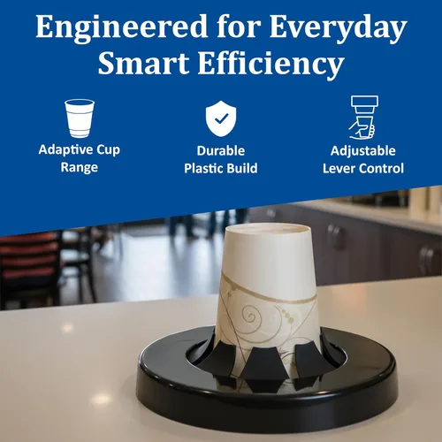 Miniatura 6 de San Jamar Euro Sentry - Dispensador de tazas en mostrador de 4 a 24 onzas con palanca ajustable para restaurantes, comedores y comida rápida