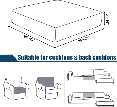 Miniatura 5 de Funda repelente al agua para cojín de sillón, funda elástica para respaldo individual de sofá seccional, funda para sofá en forma de L para mascotas