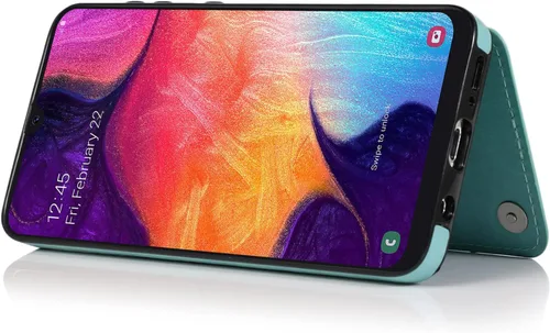 Miniatura 6 de Funda de teléfono para Samsung Galaxy A50 con protector de pantalla de vidrio templado y tarjetero con soporte para tarjetero, soporte para celda