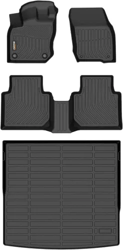 Miniatura 65 de Alfombrillas para todo tipo de clima y forro de carga para Volkswagen Atlas 2018-2025 (asiento de cubo de 6 pasajeros), juego completo de 3 filas