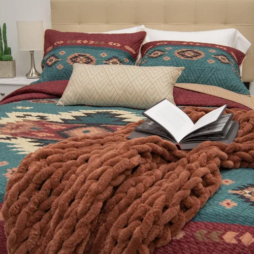 Miniatura 4 de Donna Sharp 25 Suroeste (Apache, Queen Set) Incluye edredón y dos fundas de almohada, lavable a máquina