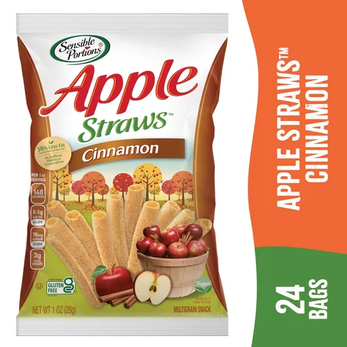 Miniatura 8 de Sensible Portions Garden Veggie Snacks - Pajitas Veggie, tamaño de aperitivo, manzana y canela, 1 onza (paquete de 24)