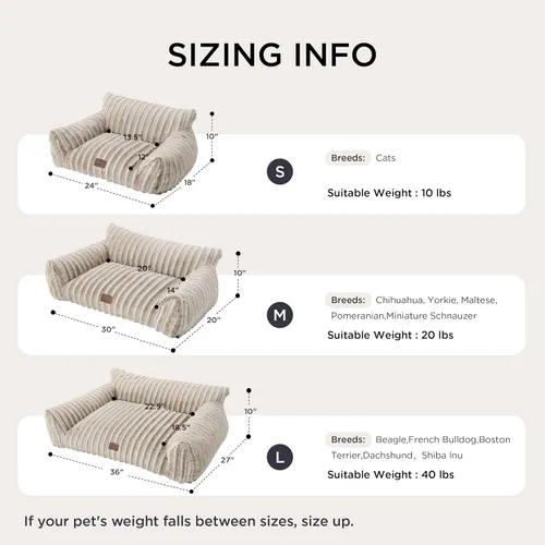 Miniatura 6 de Bedsure ComfyFleece Lindo sofá para gatos para mascotas, camas esponjosas para gatos con forro polar de pana suave de alta calidad, camas esponjosas