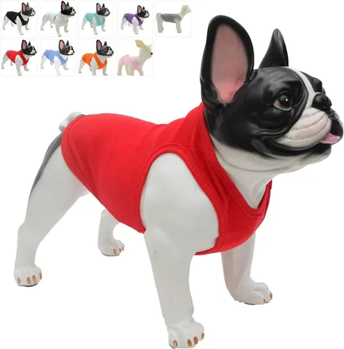 Miniatura 59 de Lovelonglong Ropa para mascotas de verano 2019, ropa para perro, camisetas en blanco, camisetas acanaladas, chalecos de hilo superior para perros