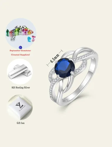 Miniatura 6 de YL Anillos de nudo celta de plata de ley 925, anillo trenzado con circonita cúbica infinito para mujer