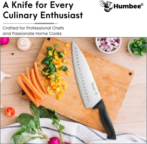 Miniatura 3 de Cuchillo de chef certificado NSF de 10 pulgadas, cuchillo de cocina de acero inoxidable de alto carbono con mango ergonómico codificado por