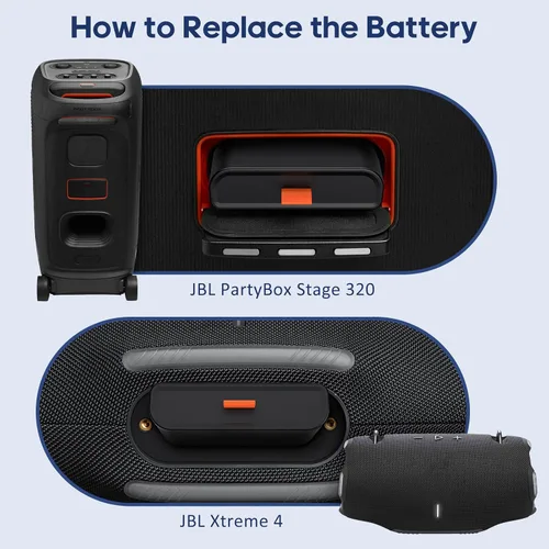 Miniatura 5 de Batería de repuesto recargable de iones de litio de 10000 mAh 7.4 V 74 Wh, compatible con PartyBox Stage 320 y Xtreme 4 altavoz portátil, reemplazo