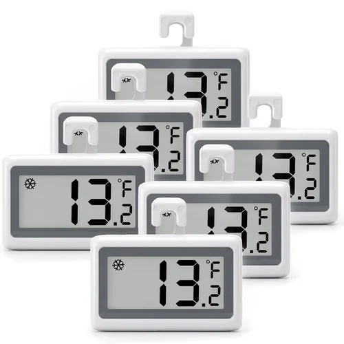 Miniatura 8 de Termómetro digital para refrigerador, termómetro para nevera y congelador con pantalla LCD grande, medidor de temperatura magnético del congelador