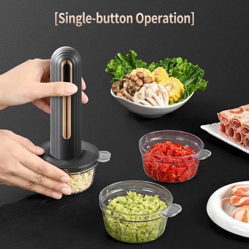 Miniatura 6 de Mini procesador eléctrico de alimentos, procesador de alimentos portátil USB de 4 tazas, picador de ajo, para cortar en cubitos, picar y hacer puré
