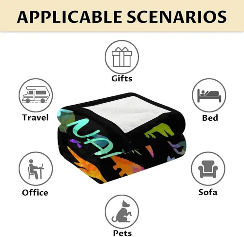 Miniatura 6 de Manta Personalizada para Niños Varones - 40x30 Pulgadas Regalos de Cosas de Dinosaurios Pequeños para Niños, Niños de 4-6 Años, Mantas Temáticas