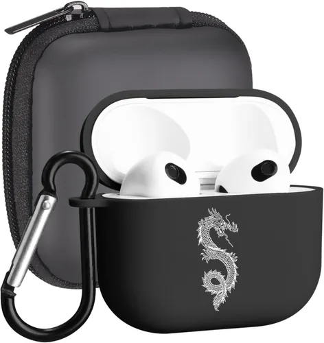 Miniatura 19 de Funda compatible con Airpods de 3ª generación, linda funda para Airpods 3, diseño de rana, protectora para mujeres y niñas con llavero para Apple