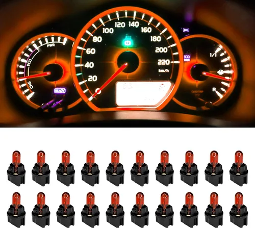 20 piezas T5 17 57 86 Kits de bombillas de halogénuro para panel de instrumentos, luz de tablero de 12V para interior de automóvil, bombilla de