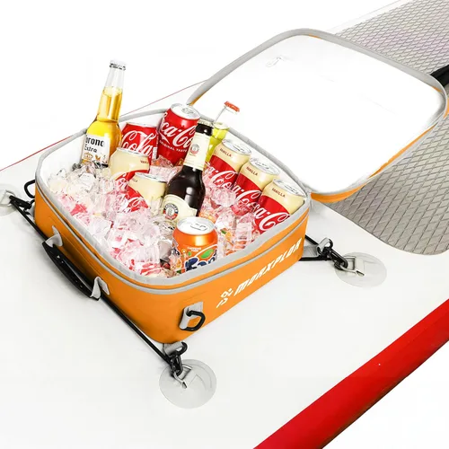 Miniatura 9 de MORXPLOR Bolsa térmica impermeable de PVC para paddleboard, 12 latas, enfriador aislado suave para paddleboard, camping, kayak Azul oscuro